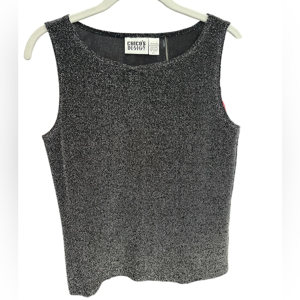 90's Y2K Chico's Design Metallic Stretch Tank Top Size 1